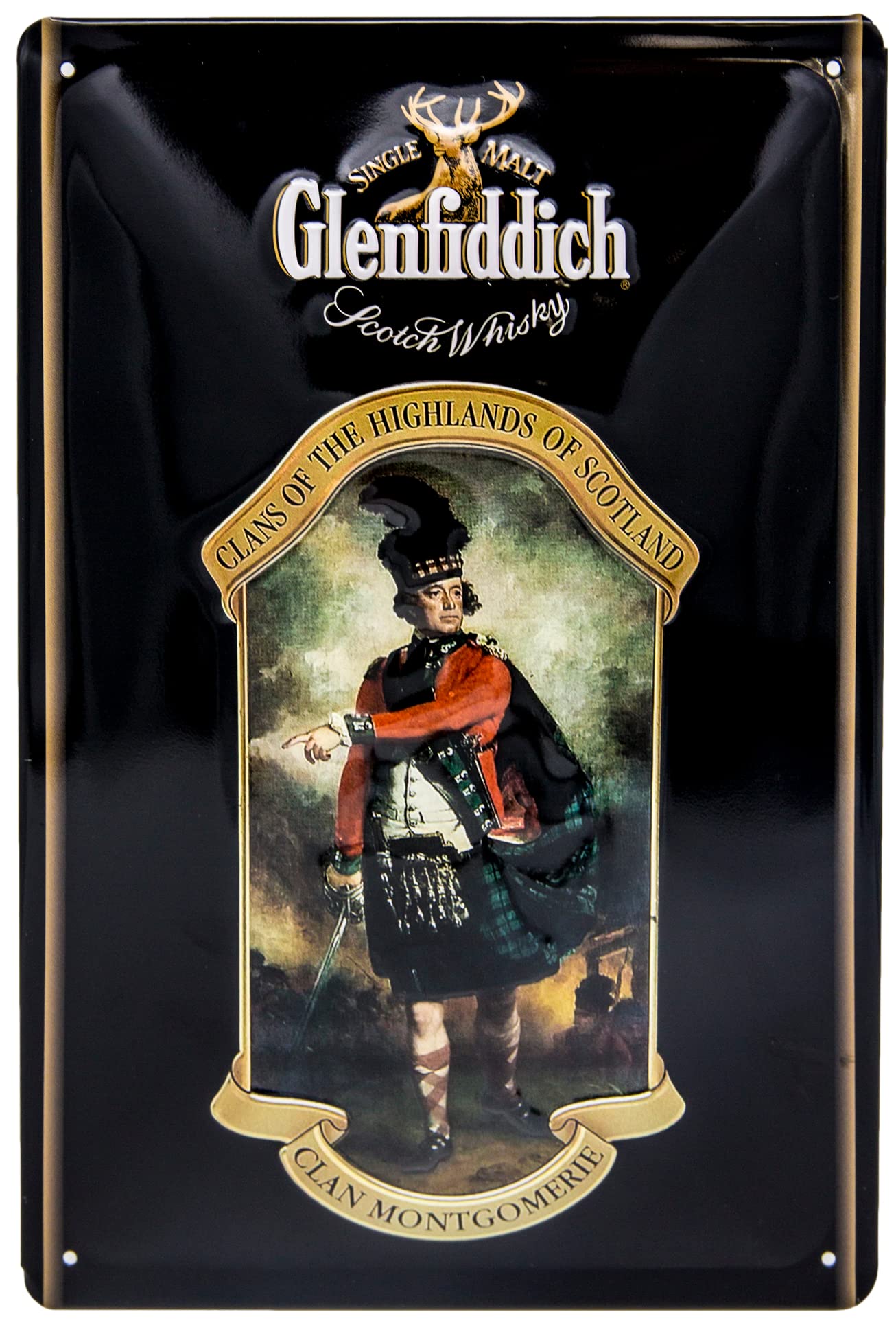 Luckylinde Glenf Retro Whisky Tin Sign Suitable For Iddich Single Malt Scotch Lovers And Connoisseurs - Embossed Tin Sign For Scotland Fans, 30 X 20 Cm
