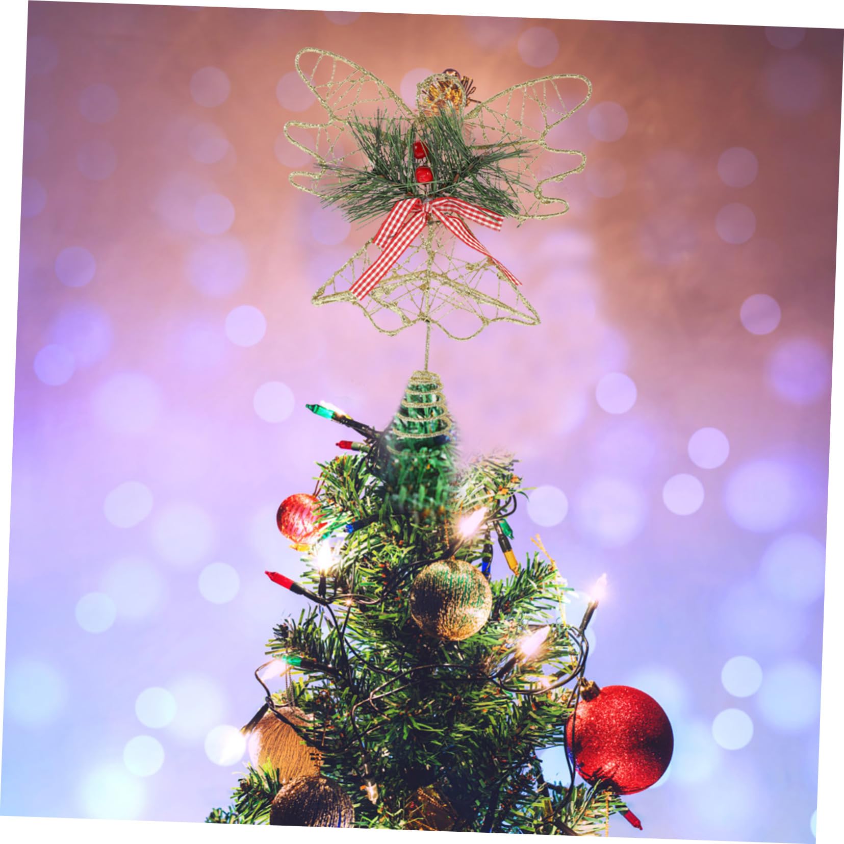 TOPBATHY 3 Pièces Étoile d'arbre d'ange Décorations d'arbre De Noël Décor LED Décoration De Sapin De Noël d'arbre pour Arbre De Noël Illuminer La des Arbres Fil Étoile Le Fer