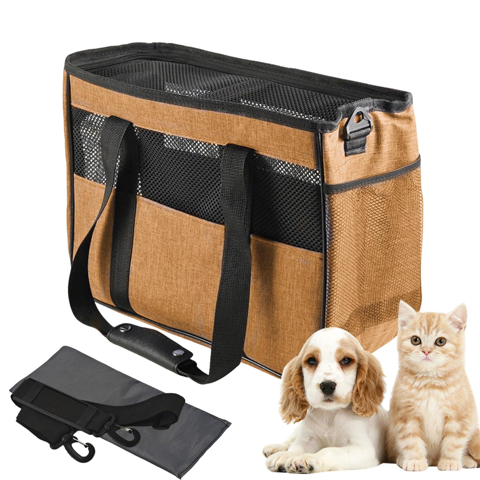 小型犬用キャリーバッグ,動物用 キャリーバッグ トラベル 安全 スリングバッグ - 通気性 柔軟設計 軽量コンパクト ペット移動用品 旅行 散歩 キャンプ 持ち運び 外出用