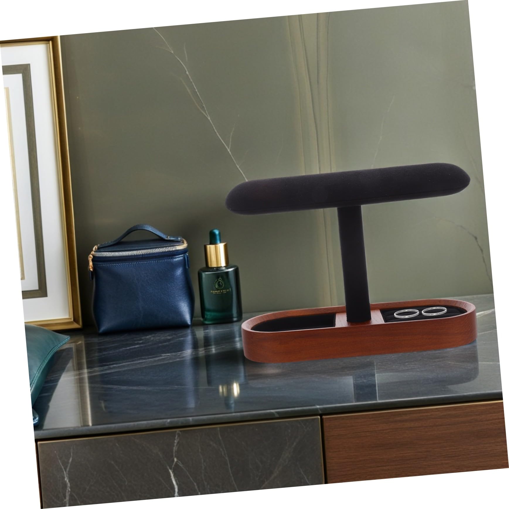 ULTECHNOVO Massiver Schmuckständer mit T-bar Design für Ringe und Armreifen Stabile Struktur und Filzbeschichtung für Ladentheke oder Vitrine