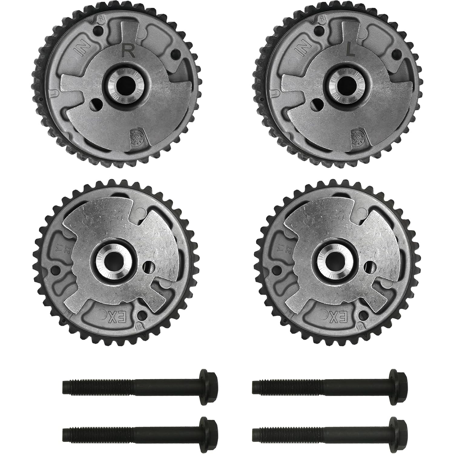 OEKITS VVT Cam Phaser Sprockets Intake Exhaust with Bolts for GMC Acadia Terrain Buick LaCrosse Chevy Equinox 3.0 3.6 V6 - 12626160 12626161