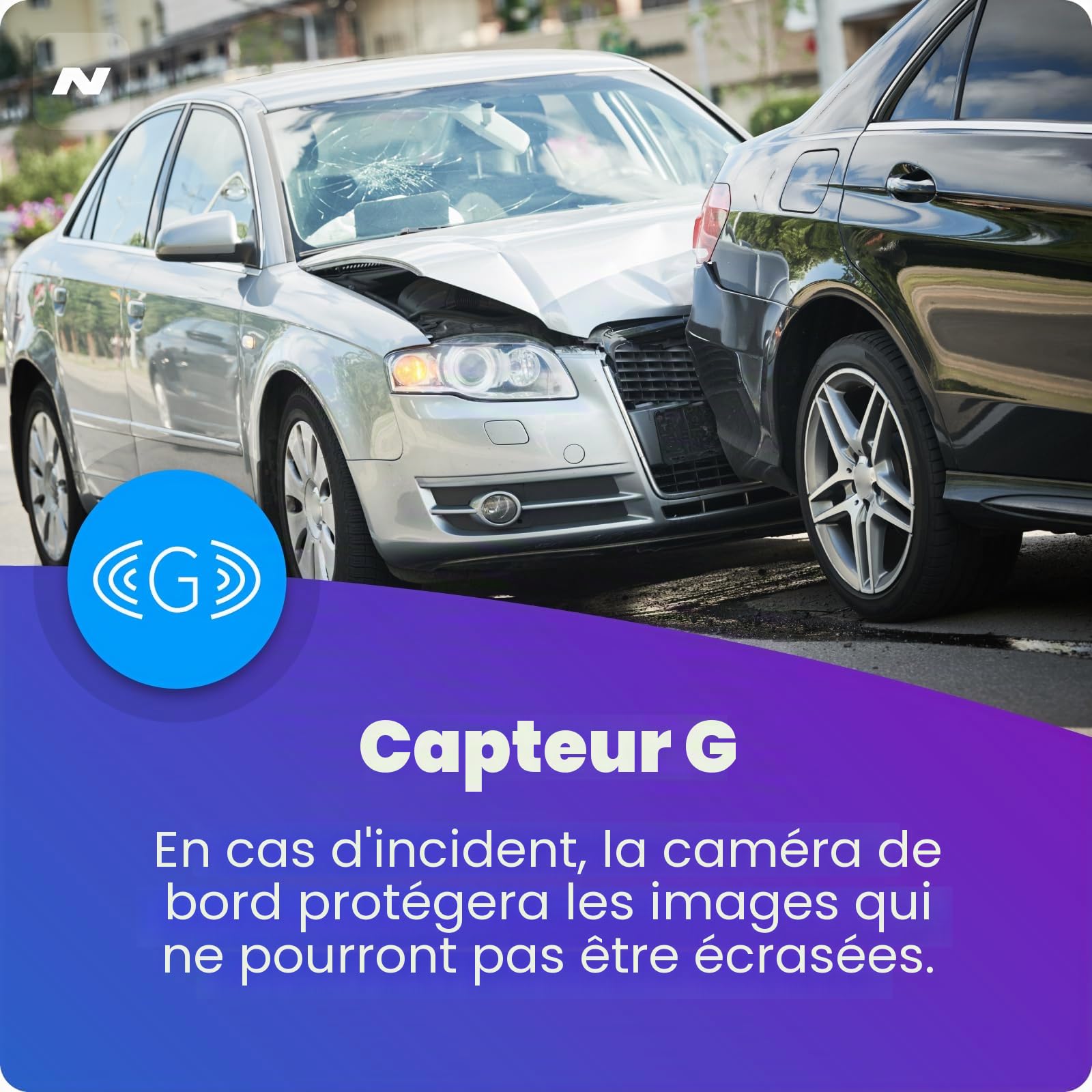 Nextbase Caméra embarquée 122HD 1080p avec mode stationnement, vision nocturne, enregistrement en boucle automatique et protection des fichiers avec capteur de chocs