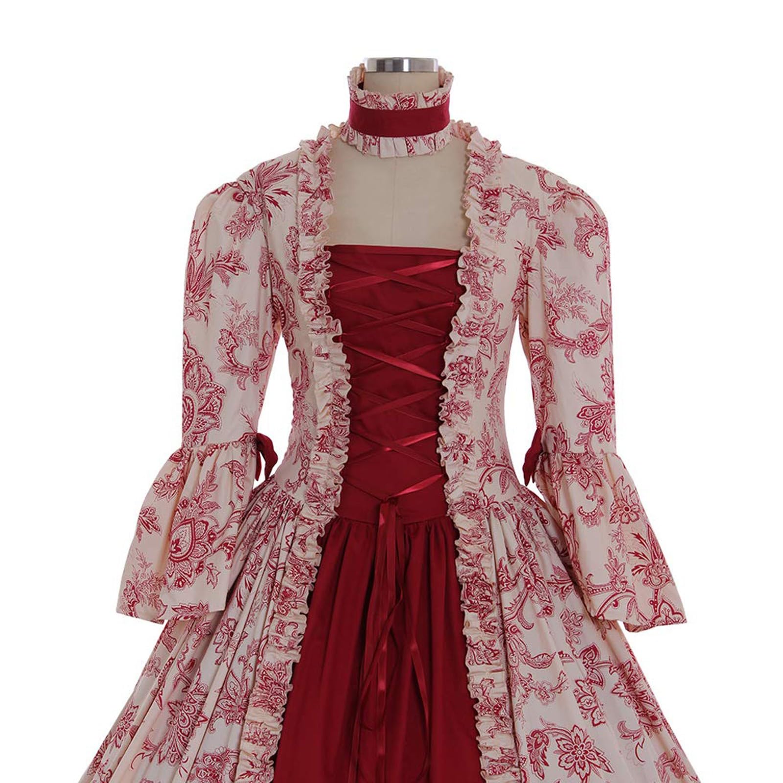 Generisch Disfraz de Halloween para mujer, disfraz de bruja, vestido de manga larga, estilo gótico, retro, vestido de media corte para mujer