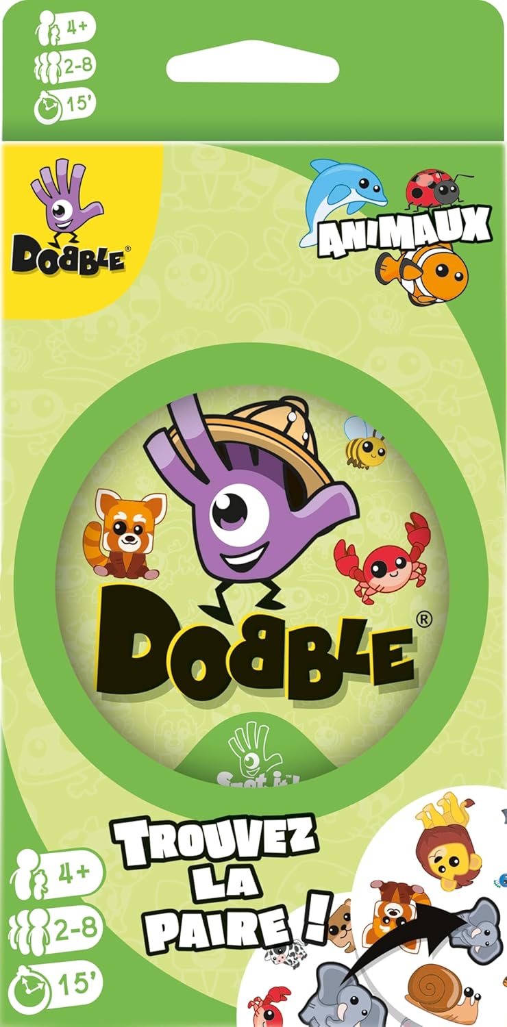 Dobble Animaux (Edition 2021) - Asmodee - Jeu de société - Jeu de Cartes - Jeu d'observation