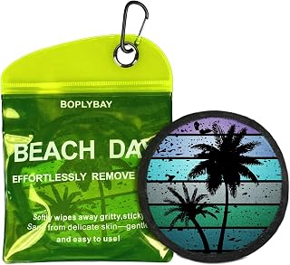 Natural Sand Remover Pouch for Beach | Aloe & Oat Powder, Talc-Free & Hypoallergenic | Waterless Cleaner for Feet, Swimsuits, Pets | Eco Travel Gift