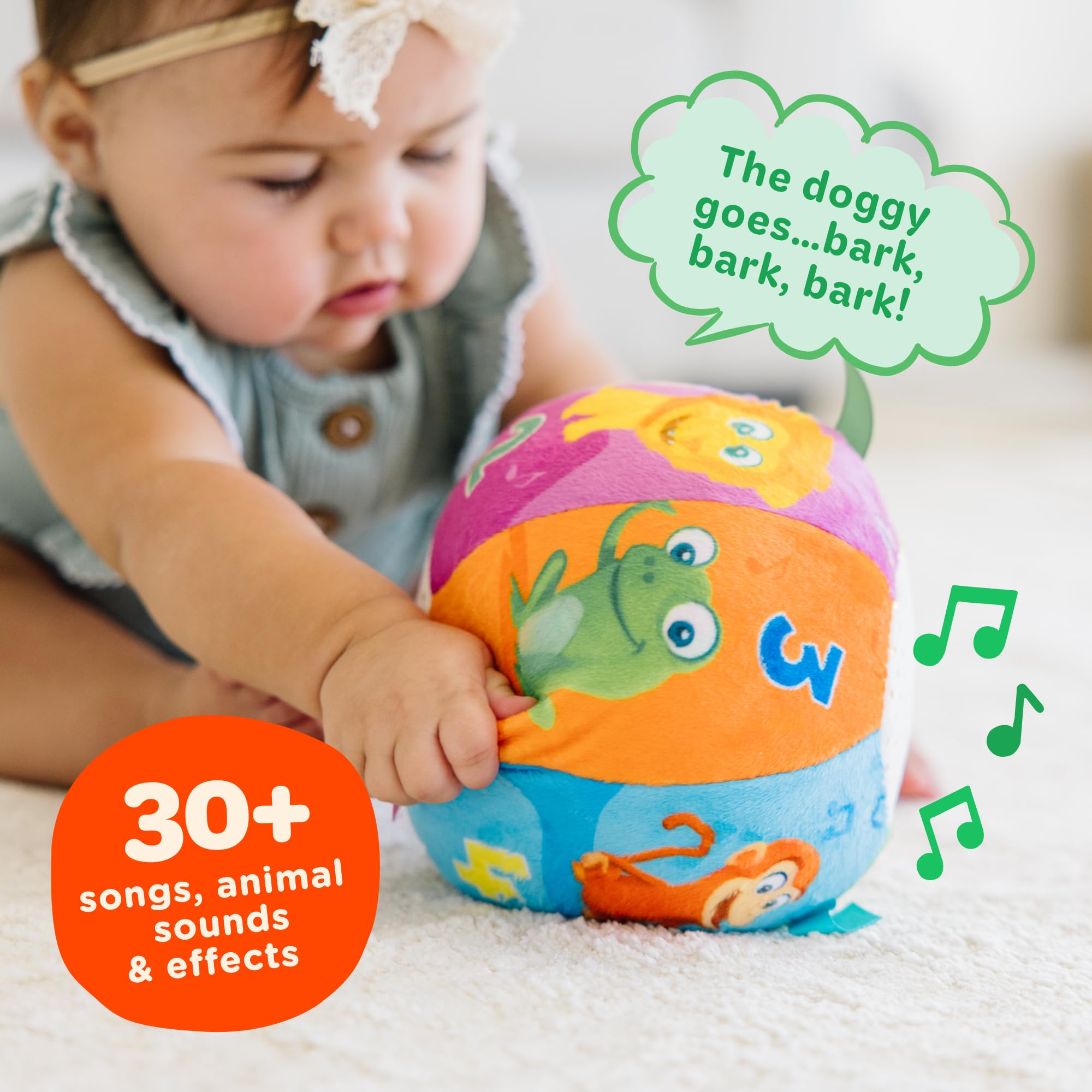 Aspiree Move2Play Interactive Animal Sounds Crawl Ball Toy for Babies and Toddlers, Baby Ball for Ages 6 Months to 1, 2 Year Old boy and Girls