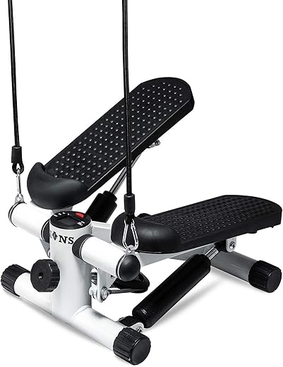Lions Mini Stepper Exercise Machine - Fitness Cardio Exercise Stepper With LCD Display, Step Machine with Removable Resistance Bands for Home Gym, Anti-Slip Foot Pedal, Leg Toner Workout
