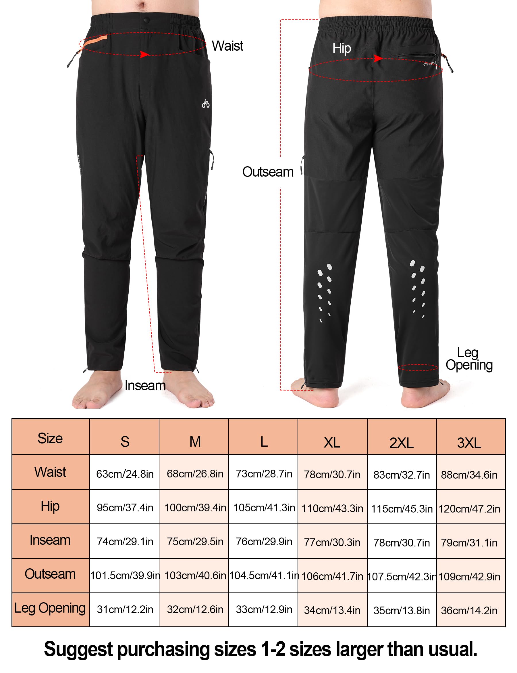 INBIKE Pantalons Sport pour Randonnée Course Vélo Esclade Moto Exterieurs Pantalons de Pluie Réfléchissants LP702
