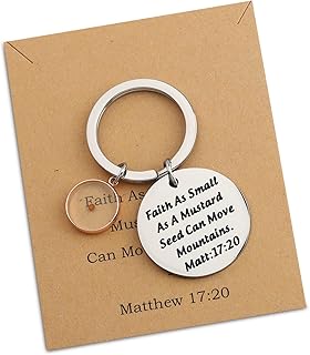 Faith Gift Matthew 17:20 Keychain Mustard Seed Faith Gifts Friend Religious Jewelry Christian Scripture Gift