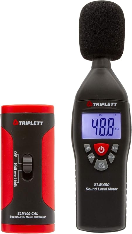 Triplett SLM400-KIT Decibel Sound Level Meter Kit, NIST Certified | Included Calibrator, 35 to 130dB