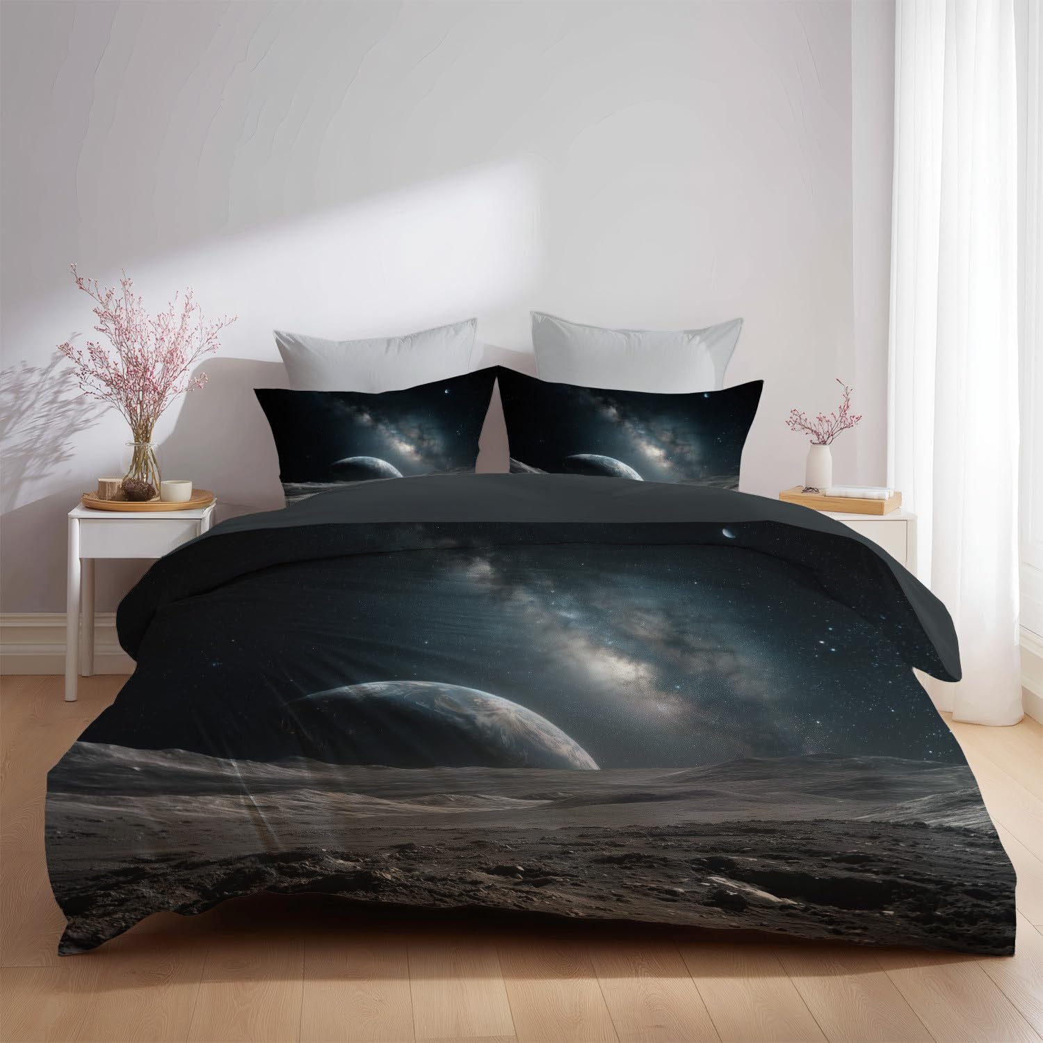 Generisch Miękka pościel zimowa, 3-częściowy, 155 x 220 cm, oddychająca, ciepła i przyjazna dla skóry, grafitowo-szara, łatwa w pielęgnacji, dla dzieci i dorosłych