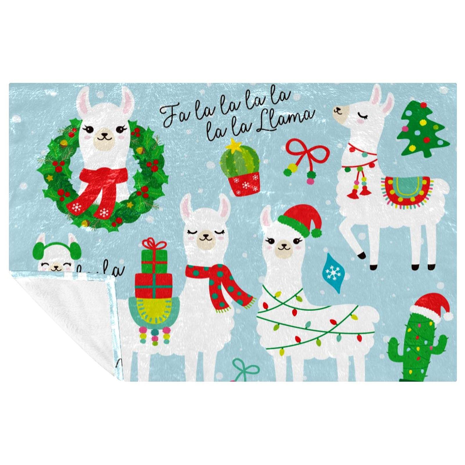 Couverture Noël alpaga plaid doux 150x100 cm chaud pour lit et canapé