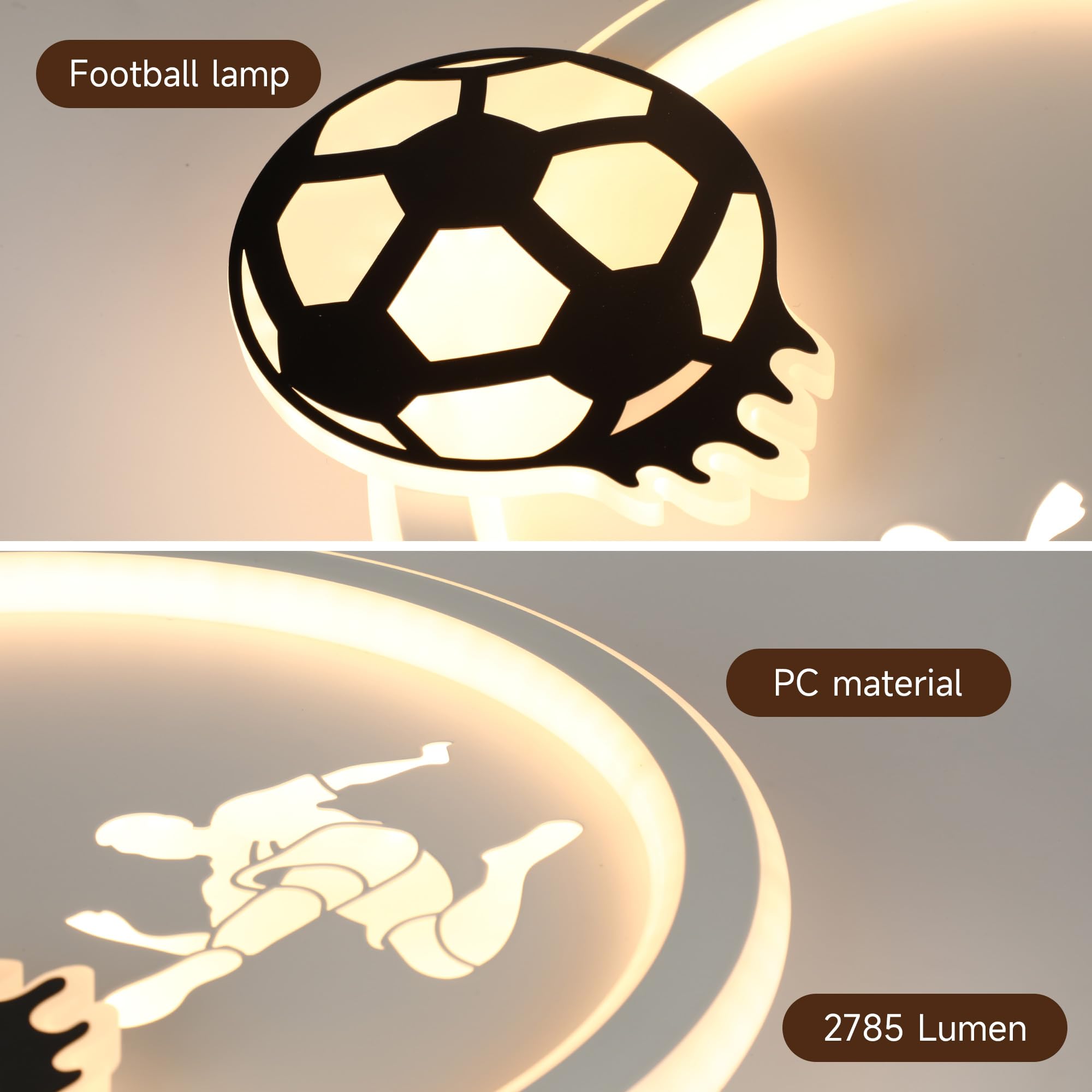 EASY EAGLE Lampa sufitowa LED, ściemniana, lampa sufitowa z pilotem zdalnego sterowania, do salonu, pokoju dziecięcego, sypialni, 34 cm, 3000~6000 K