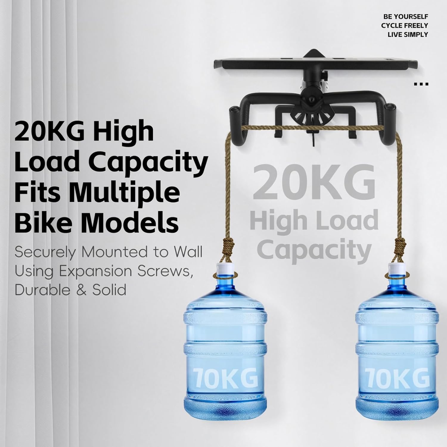 doorslay Bike Wall Mount Repair Stand, Heavy Duty Steel Retractable Rack 20KG Capacity, with Adjustable Design for Mountain Road Bike Storage (Black)