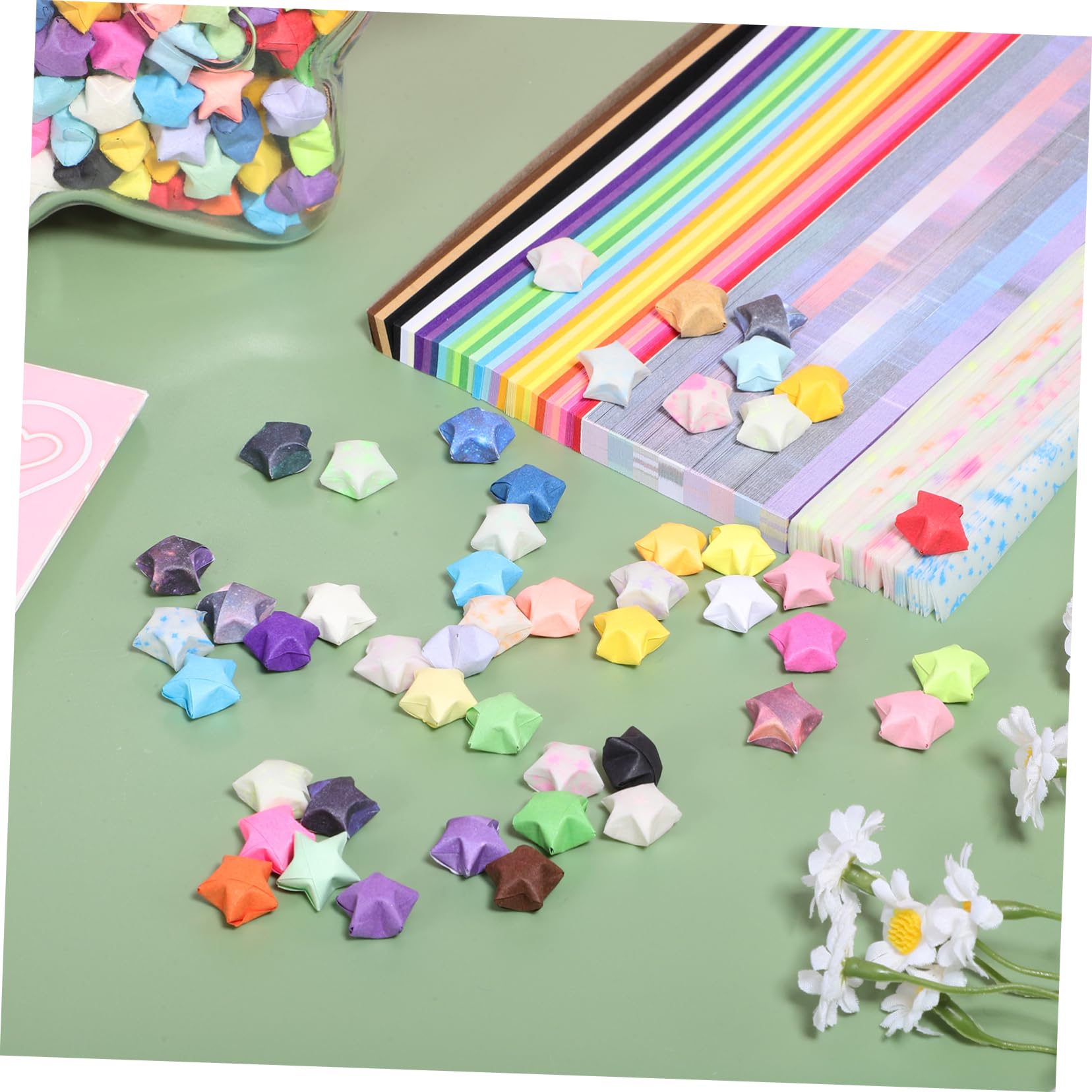 Operitacx 5160stücke Origami Papierstreifen Für Sterne Leuchtende Sternenpapier Bastelsets Mit Farben Für Kreative Dekorationen Und Partys