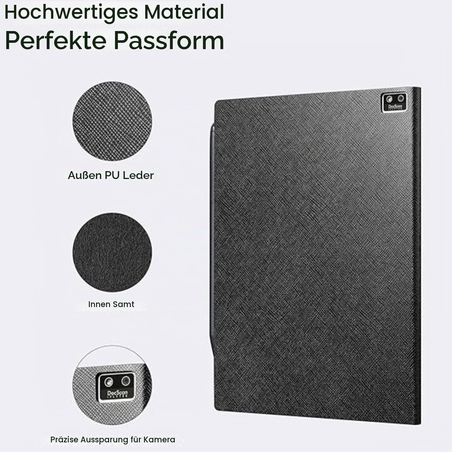 iFLYTEK Paper Tablet 8,2" Schutzhülle, Premium-PU-Leder, schlank und leicht, langlebige Hülle mit Stiftclip für Schreibtablett, Wasser- und staubdicht, schwarz