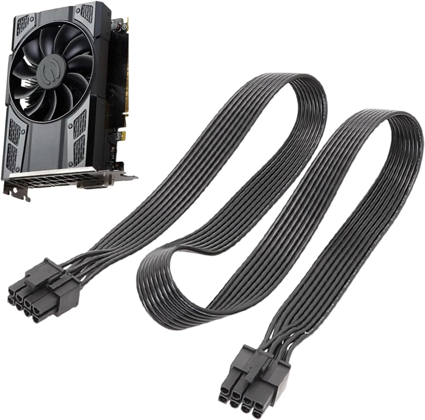 Modular Power Supply VGA Cable | 8-Pin Graphics Adapter Cable | VGA Graphics Extension Cable, Graphics Card Power Cable for 8-Pin 8P to 6+2P Flat Line Vakuum