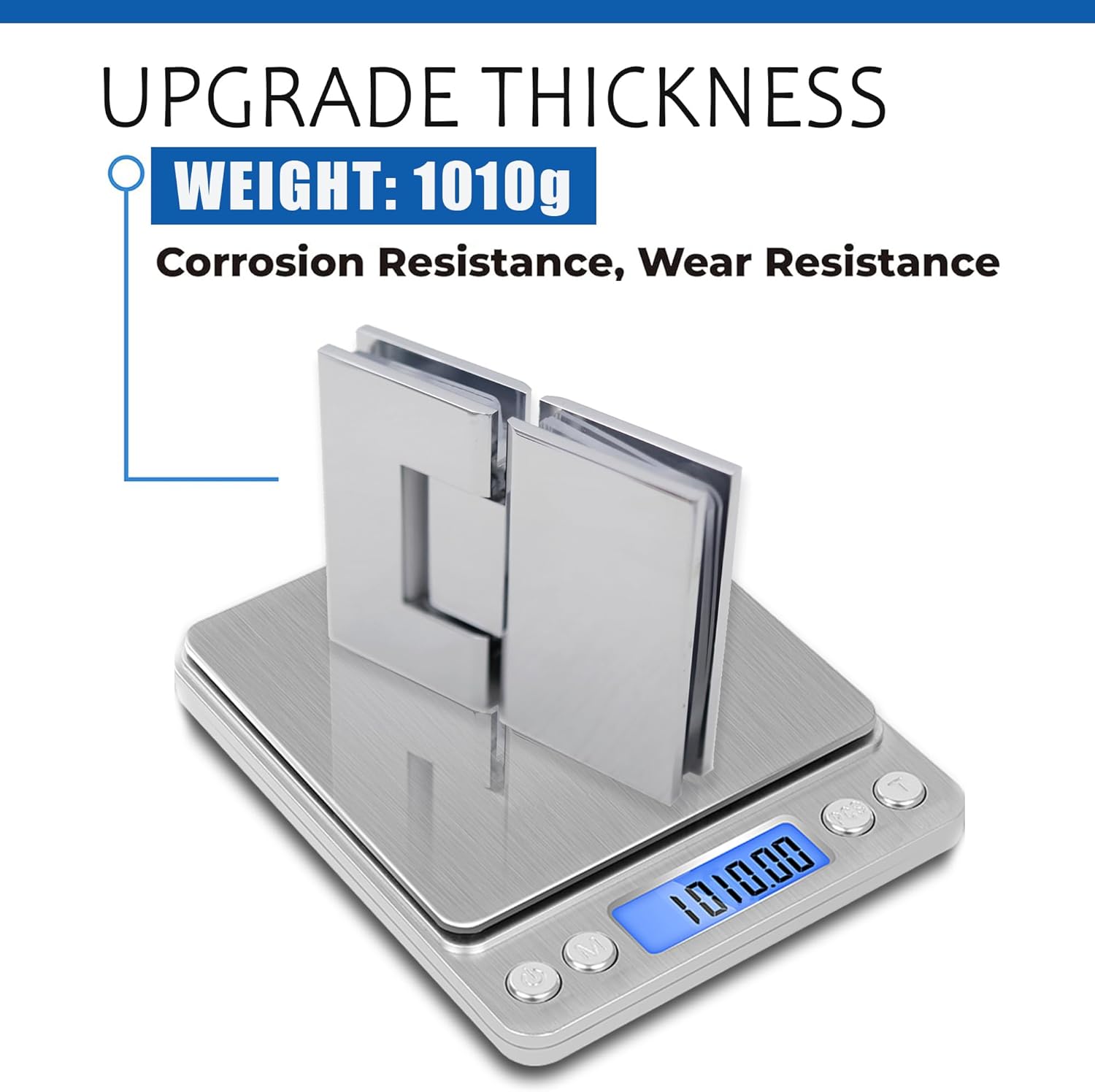 Brass Glass Door Hinge Heavy Duty Short Back Plate Hinges, Shower Door Hardware Replacement for 5/16" to 1/2" (8 to 12 mm) Tempered Glass 135° 180° (Chrome, 180°)