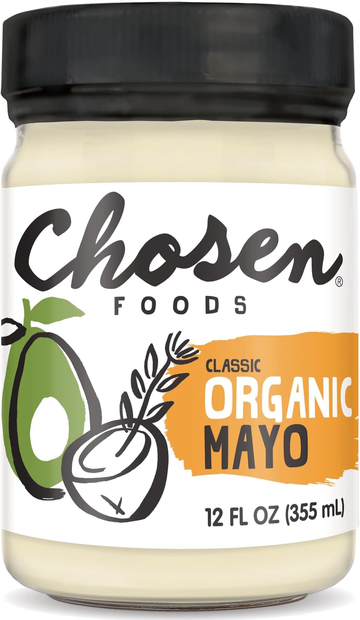 CHOSEN FOODS Organic Avocado Mayo, 355 ML