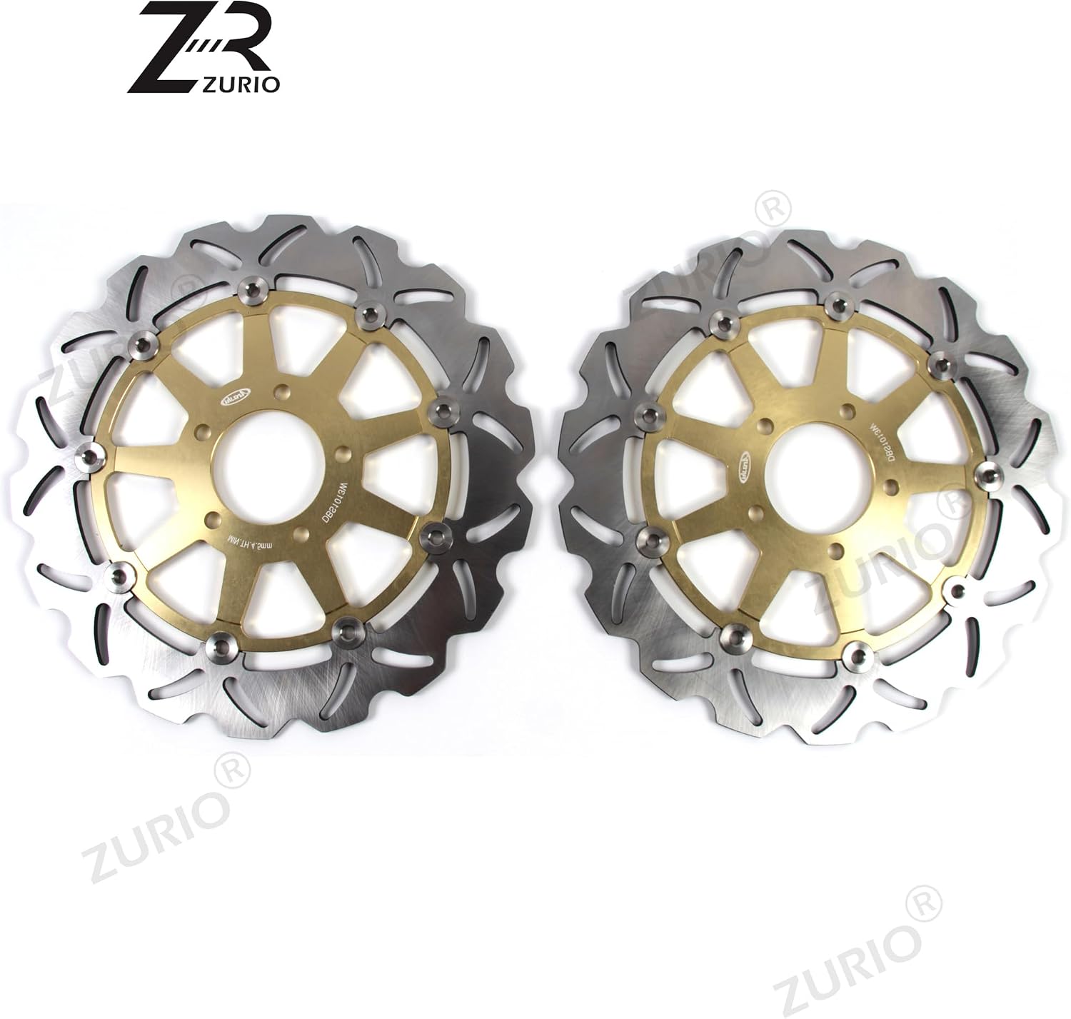 Floating Front Rear Brake Discs Rotors for Suzuki Hayabusa Gen 1 GSX1300R GSXR 1300 1999-2007, Motorcycle Replacement Accessories Gold