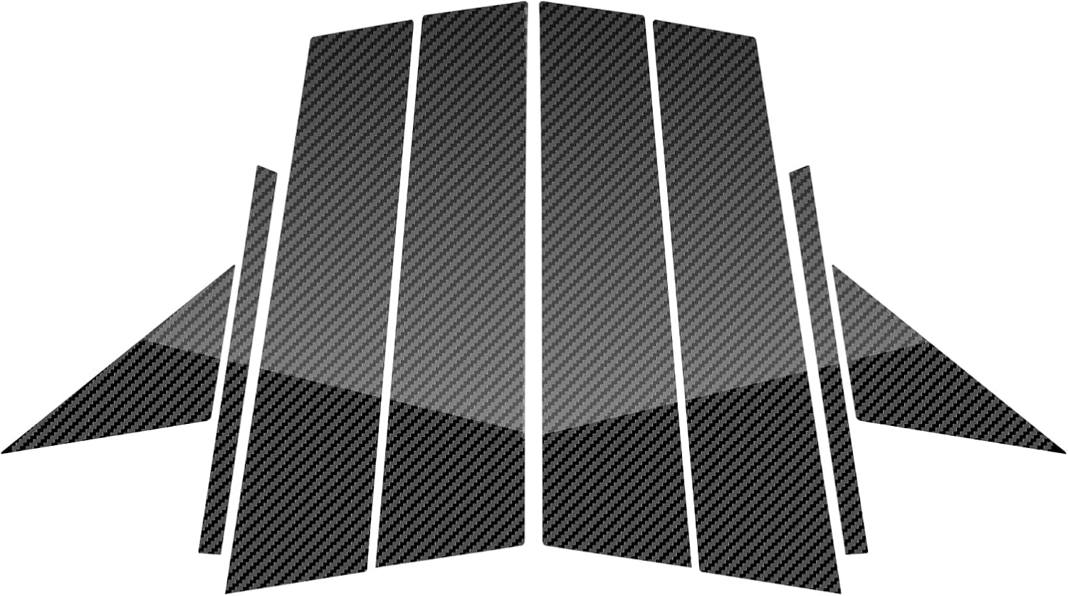 KUNGKIC for Mazda 3 2019-2025 A B C Pillar Posts Door Window Trim Exterior Decoration Sticker Accessories PVC (Carbon Fiber Pattern)