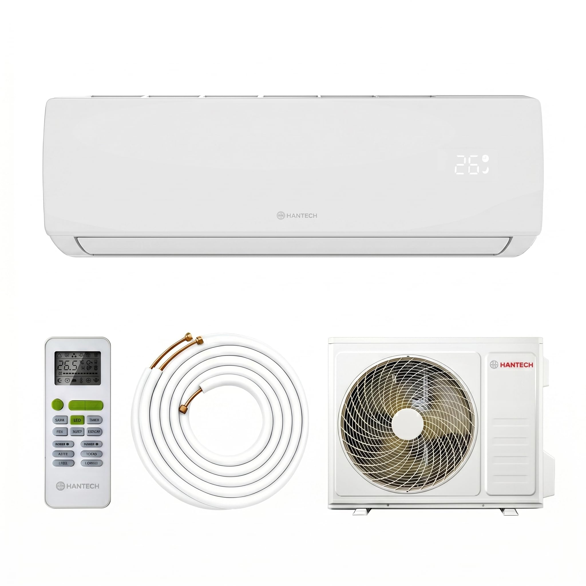 Hantech Split Klimaanlage 18000 BTU WLAN Quick Connect Set Wandhalterung 5 m Leitung