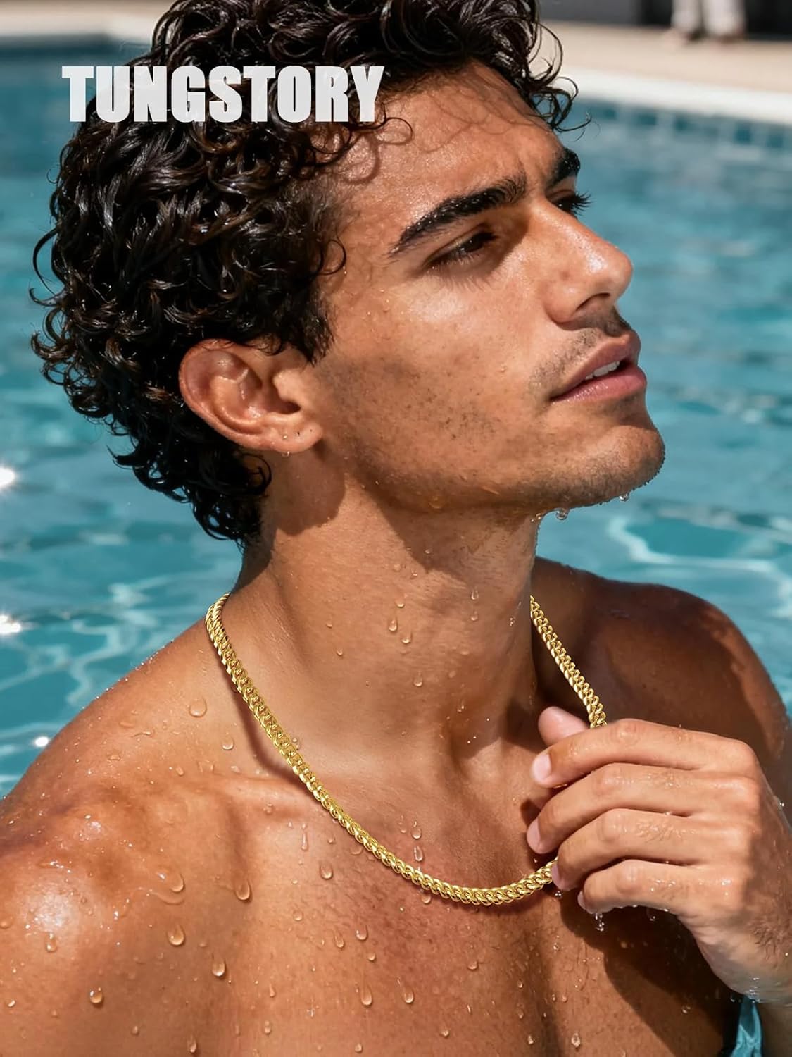 TUNGSTORY 18K Gold Filled Cuban Link Chain for Men - 8mm 316L Stainless Steel Chain Necklace with Easy-On Box Clasp, Miami Cuban Chain Non-Tarnish Hypoallergenic, Gift for Men, 20-24 Inches - Image 2