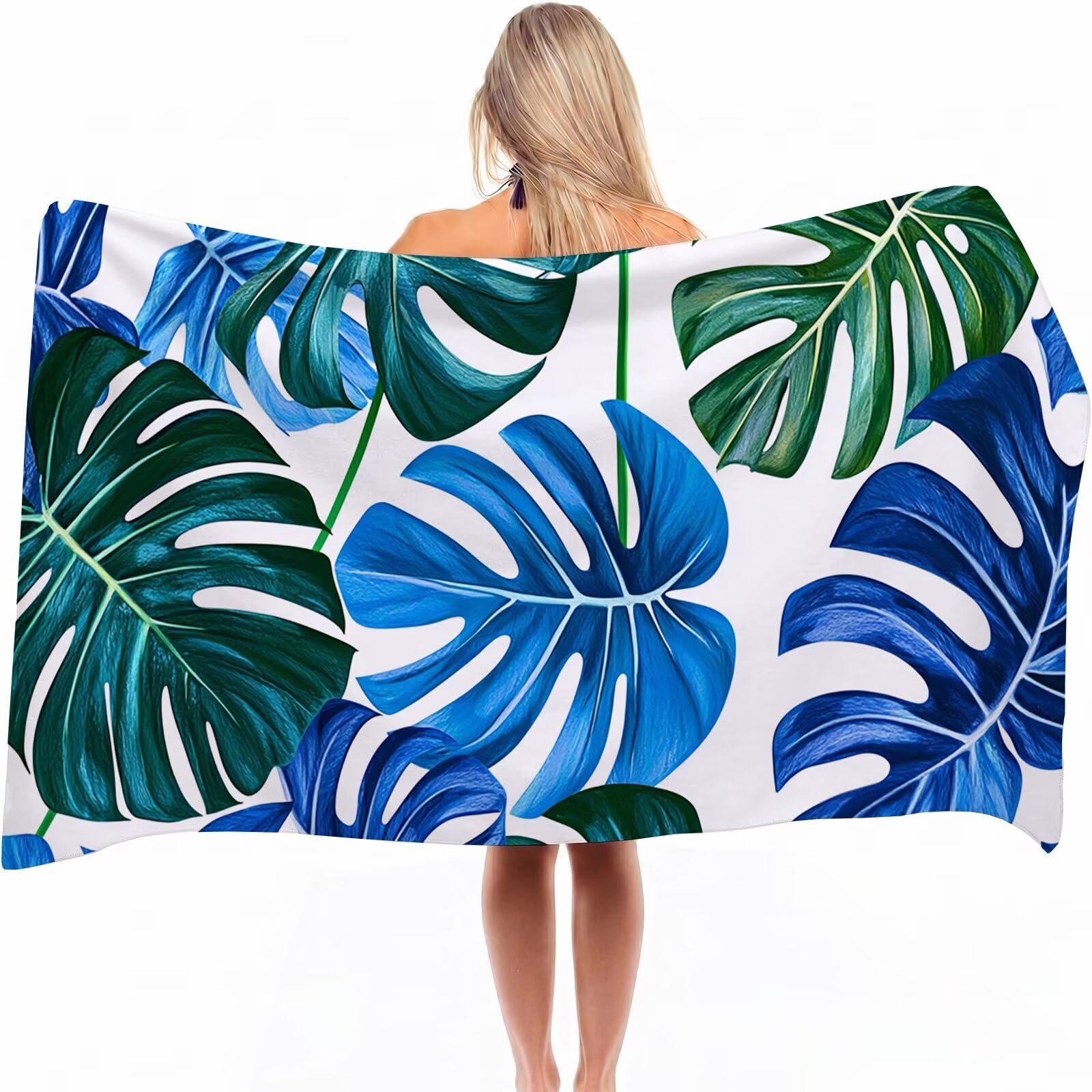 Serviette de plage microfibre 220x100 compacte idéale pour voyage et vacances