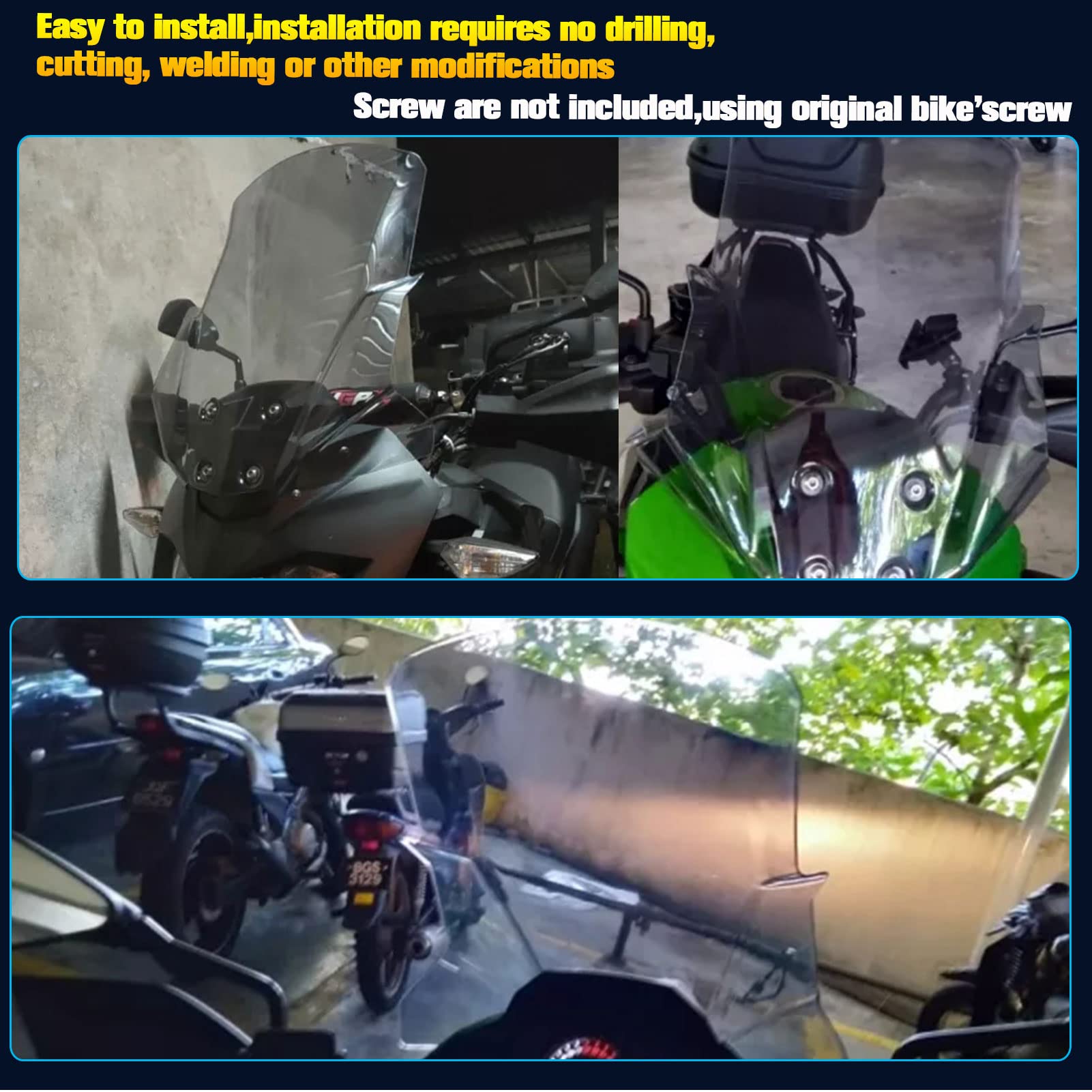 Midimttop Front Mudguard Fender Extender For Kawasaki Versys X-300 2017-2023