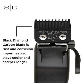 StyleCraft Absolute Alpha Professional Modular Cordless Hair Clipper, 3 Modular Lids, Black Diamond Carbon Faper Blade, USB, Charging Stand