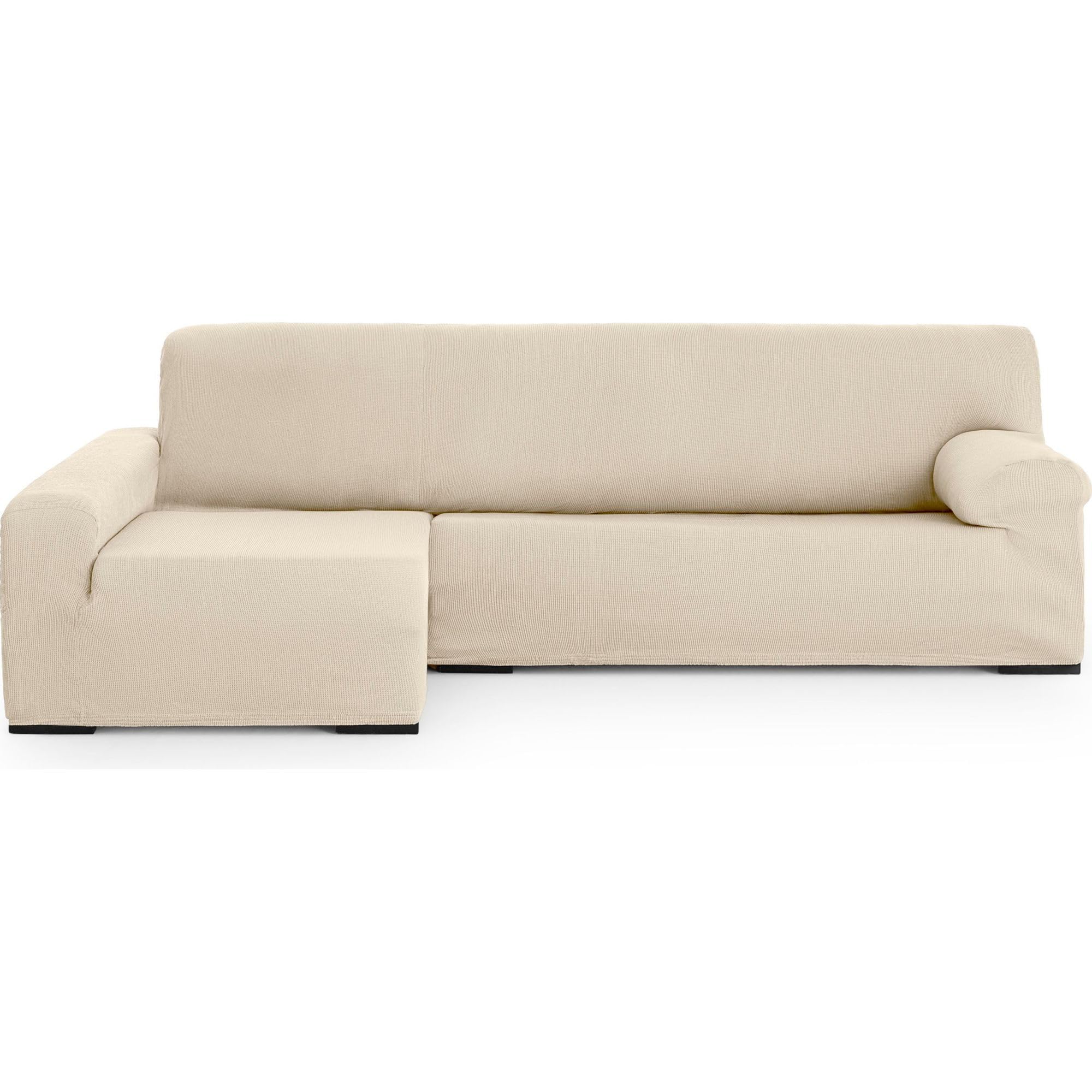 ECOMMERC3 Chaiselong Universal and Versatile Long Arm Left Sofa Cover - Ecru Colour Protector Easy to Install for Back, Seat and Arms