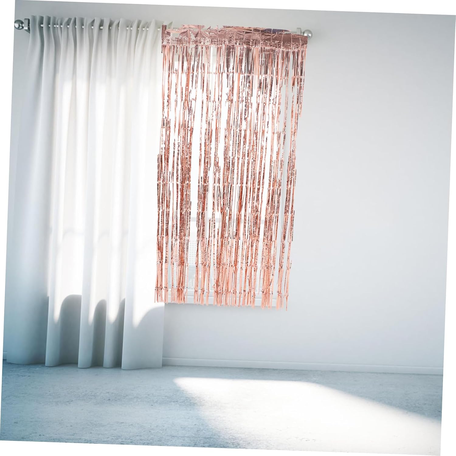 MAGICLULU 4pcs Metallic Foil Fringe Curtains Streamer Backdrop for Bridal Showers Birthday Decorations Easy Installation Tinsel Modern Photo Booth Props for Events