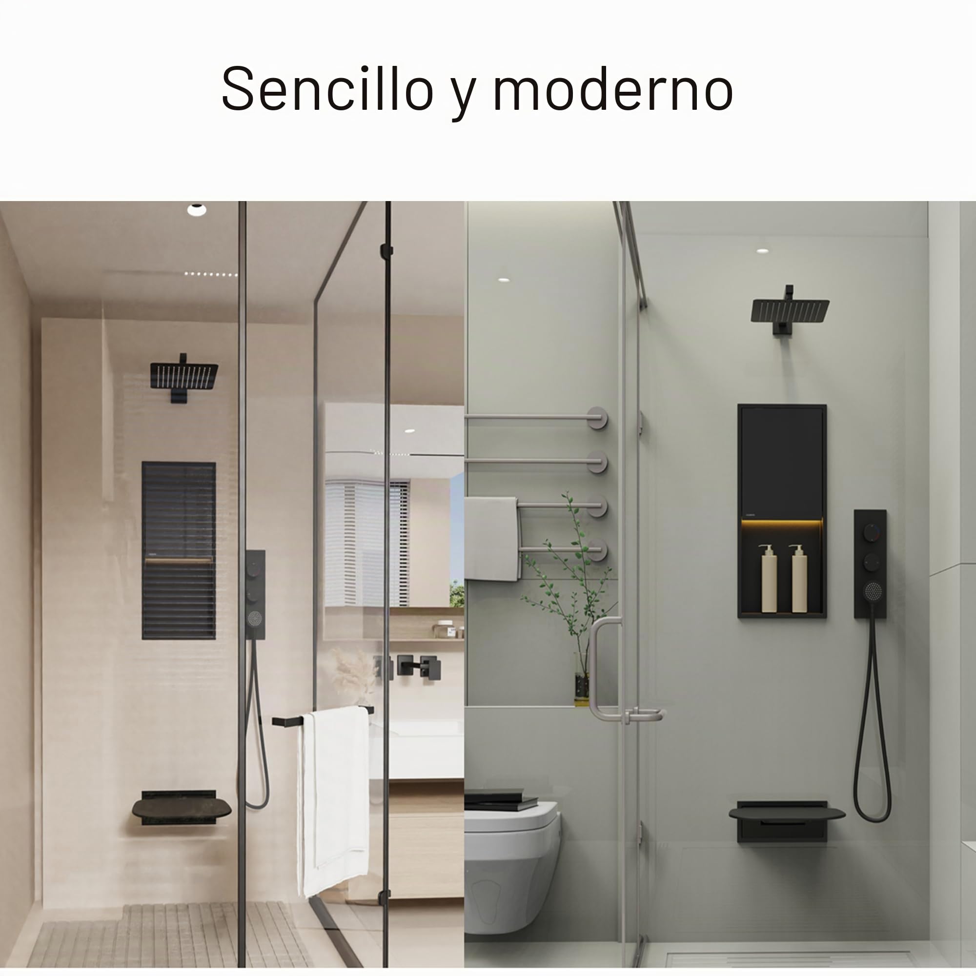 Asiento de ducha ampliado plegable montado en la pared, color negro, 40 × 39 cm, taburete de ducha para baño, silla de ducha plegable para reinstalación y renovación de baño