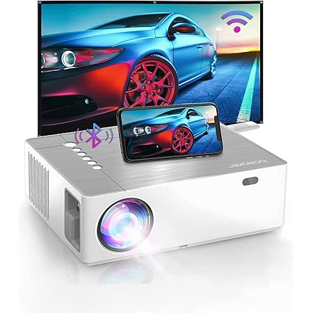 Projector, BOMAKER 7200 Native 1080P Projector, 6D Keystone Outdoor Movie Projector Support 4K, 50% Zoom Out, 300" Display Compatible with iPhone, Android, TV Stick, HDMI