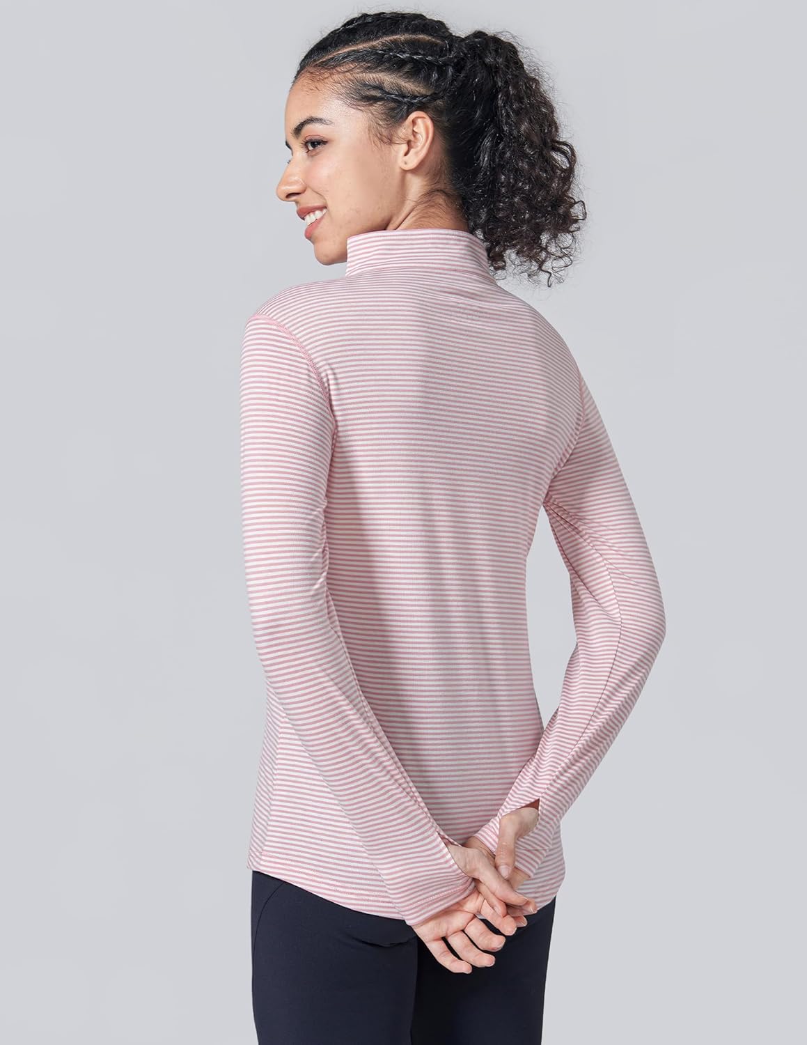 Liberty Imports 3 Pack: Women's Quick Dry Long Sleeve Quarter Zip Pullover Workout Shirts with Thumb Holes and Pocket - Image 3