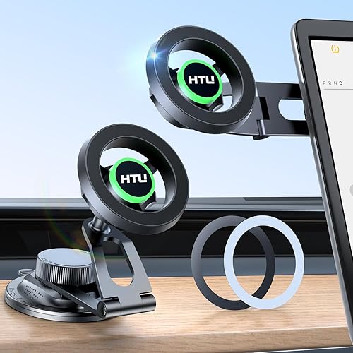 Miniatura 9 de HTU Soporte de teléfono para TeslaPotencia magnética más fuerte Soporte plegable oculto para teléfono Tesla apto para todos los teléfonos, para