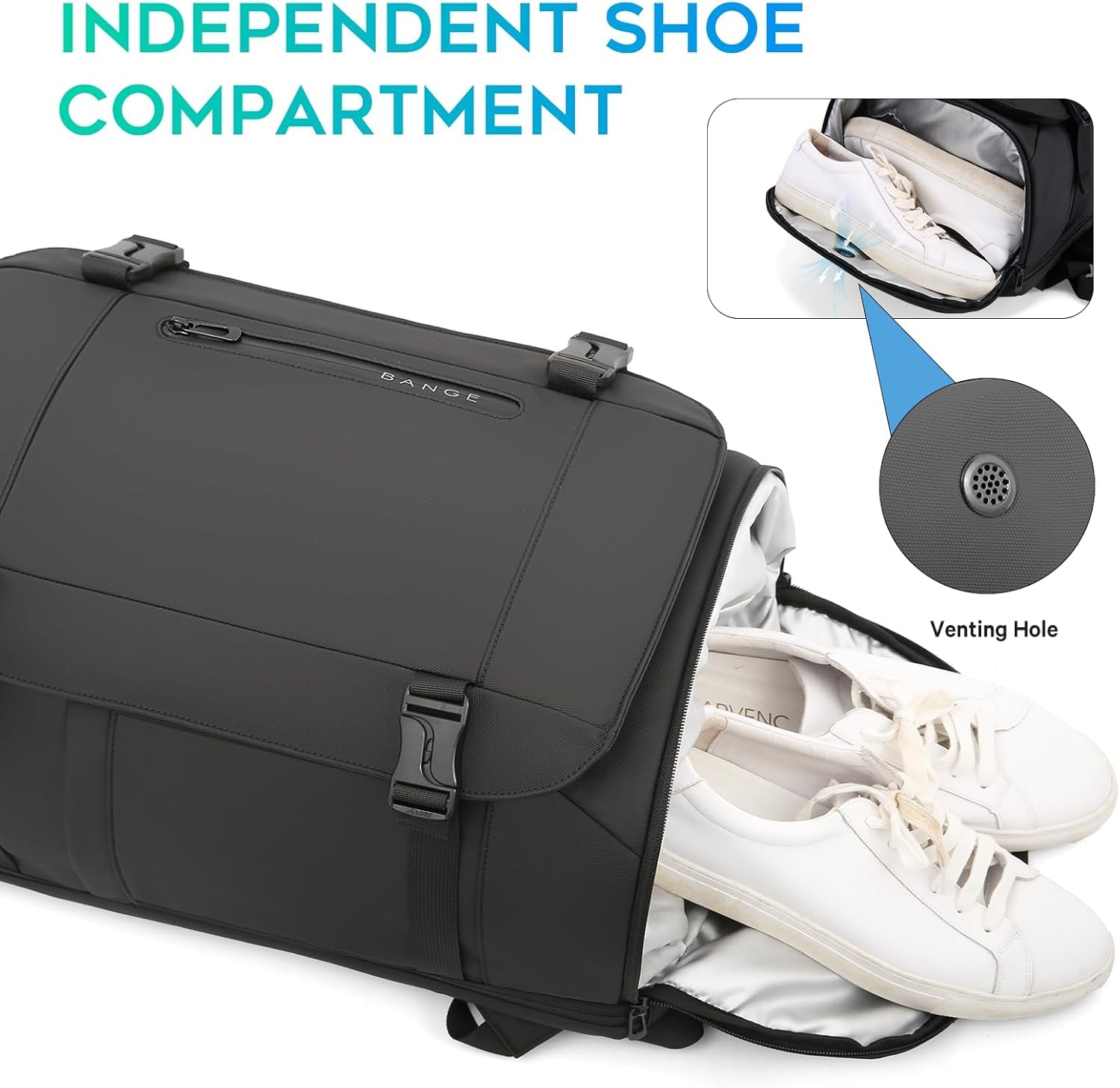 BG FUTURE AESTHETICS Reiserucksack mit Schuhfach, Wochenend-Business-Handgepäck, Flug Genehmigt Bordgepäck, leicht und wasserabweisend für 15.6-17.3' Laptop