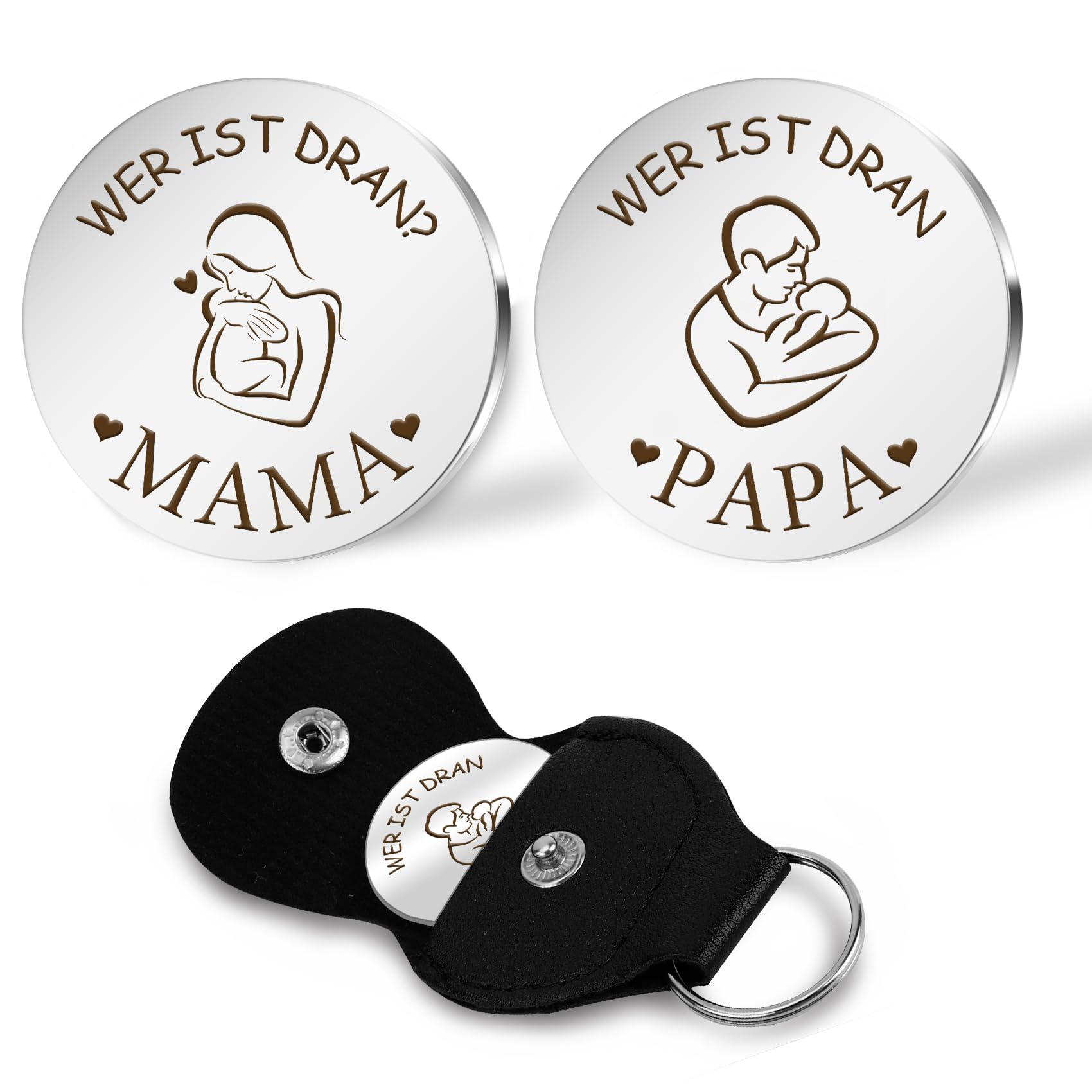 Geschenk Für Werdende Mutter,Werdender Papa Geschenk,Baby Geschenk,Geschenke Zur Geburt,Geschenke Für Schwangere,Neugeborenen Geschenk,Taufgeschenke Für Jungs,Entscheidungsmünze Mama Papa