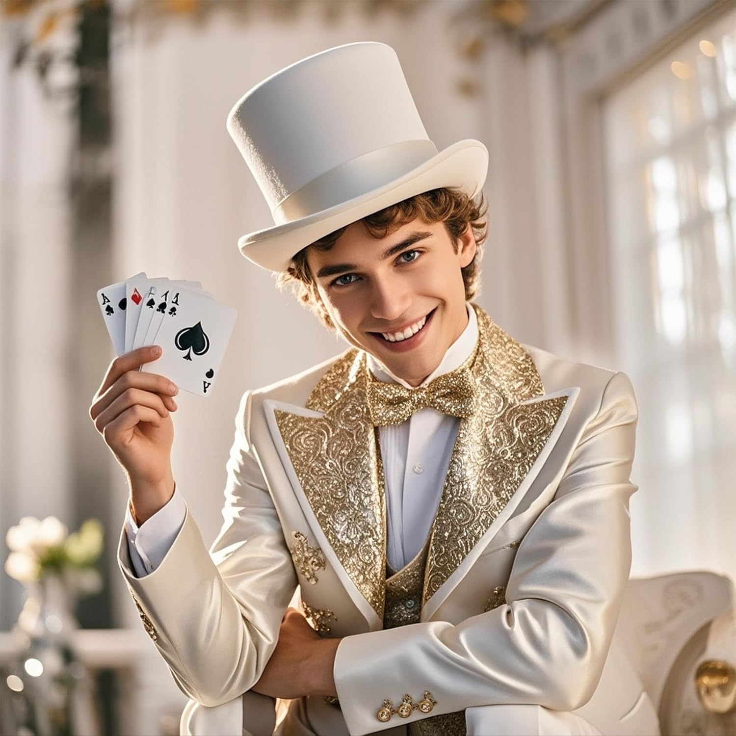 Barelove Black Top Hats Magician Victorian Dress Up Crazy Top Dance Sequence Top Hat Christmas Costume for Men Women Unisex