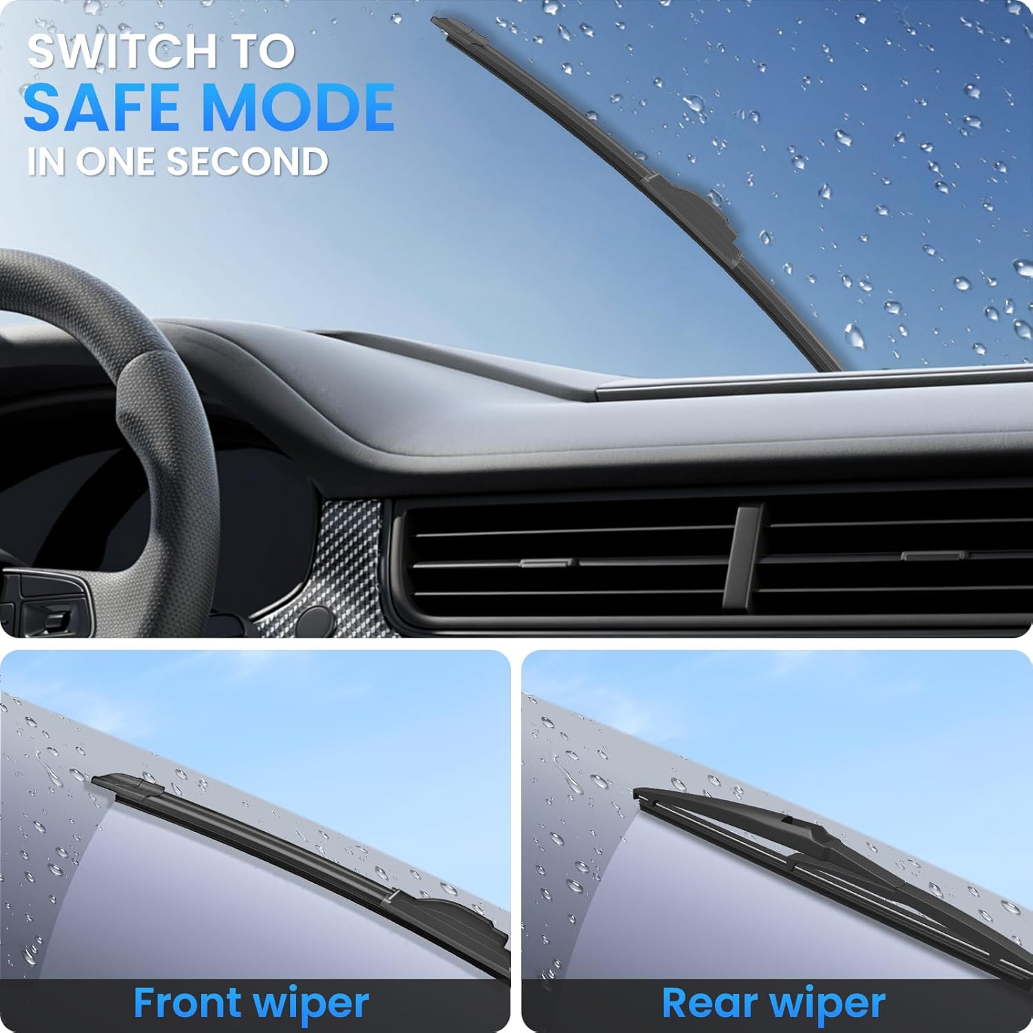 ANIKLUIM® Wiper Blades: 3-Pack Windshield Wipers for Grand Cherokee 2014-2021 - All-Season Beam Design - Plug and Play - Exact Replacement for Jeep Cars (22''/21''/11'')