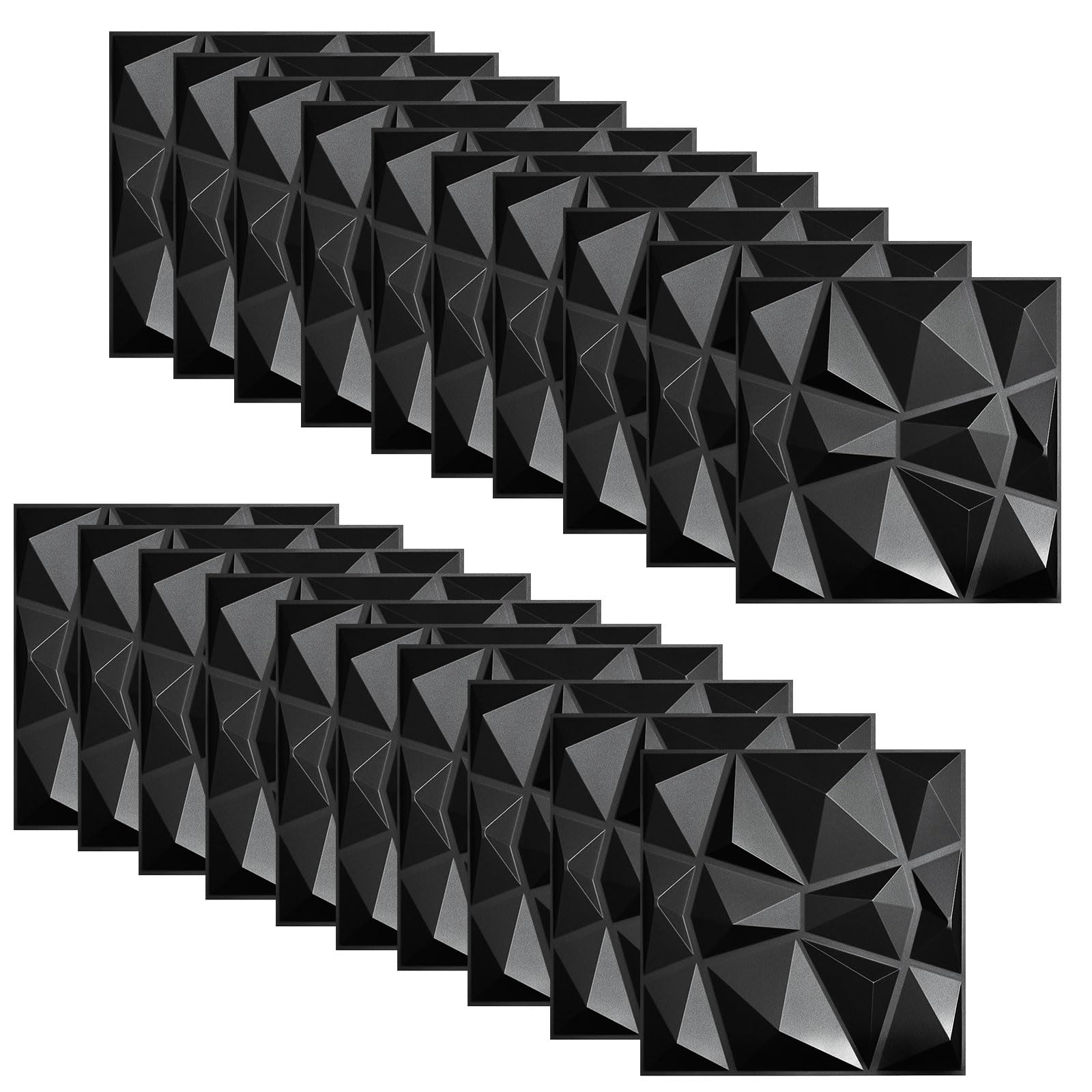20 Piezas Papel Pintado Autoadhesivo Pared 30 × 30 cm, Vinilos de Pared Decorativos, Revestimiento de Paredes PVC, Ladrillos 3D Adhesivo Pared, Adesivos Papel de Paredes Decoración (Negro)