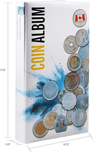 Banknote World Álbum de coleccionismo de monedas 180 bolsillos