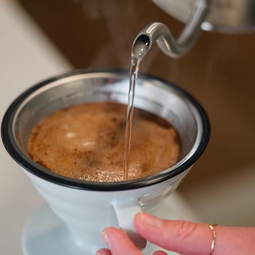 Miniatura 4 de Filtro de café reutilizable para goteros Hario V60-02 alternativa de onda de acero inoxidable para elaboración de cerveza sostenible