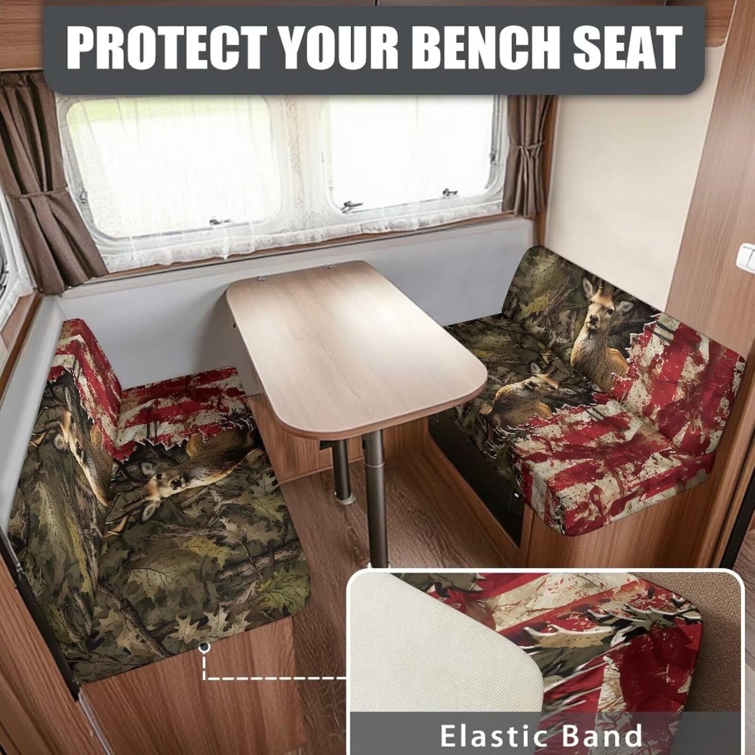 Plant White Camper Accessories for Caravan Rv Sofa Seat Slipcovers Stretch Rv Dinette Cushion Covers Booth Seats Stretch Sofa Seat Slipcovers Rv Sofa Cover Two Piece Set