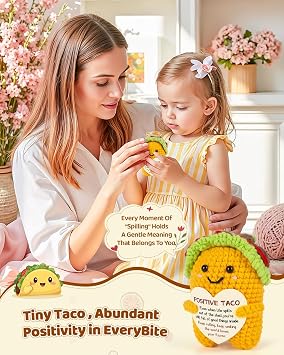 Positive Taco Emotional Support Taco Crochet, Encouragement Gifts for Women