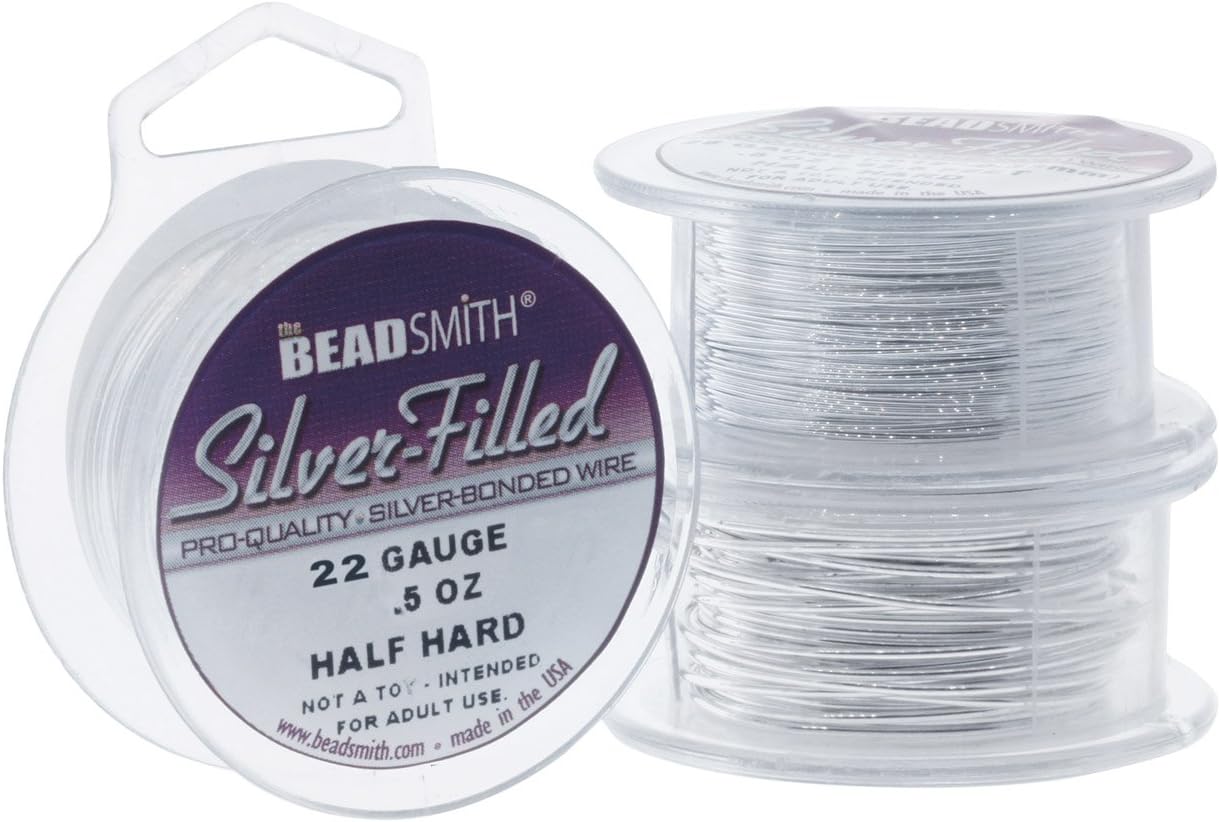Beadsmith Silver Filled Wire - 22 Gauge Round Half Hard - 0.5oz (15.6 Feet)