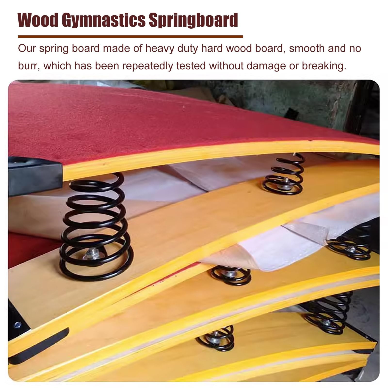 Trampolino da Ginnastica in Legno Duro, Trampolino per Il Salto in Alto, Trampolino Curvo Professionale, Trampolino Artistico, per Club Sportivo/Marziale, con Feltro