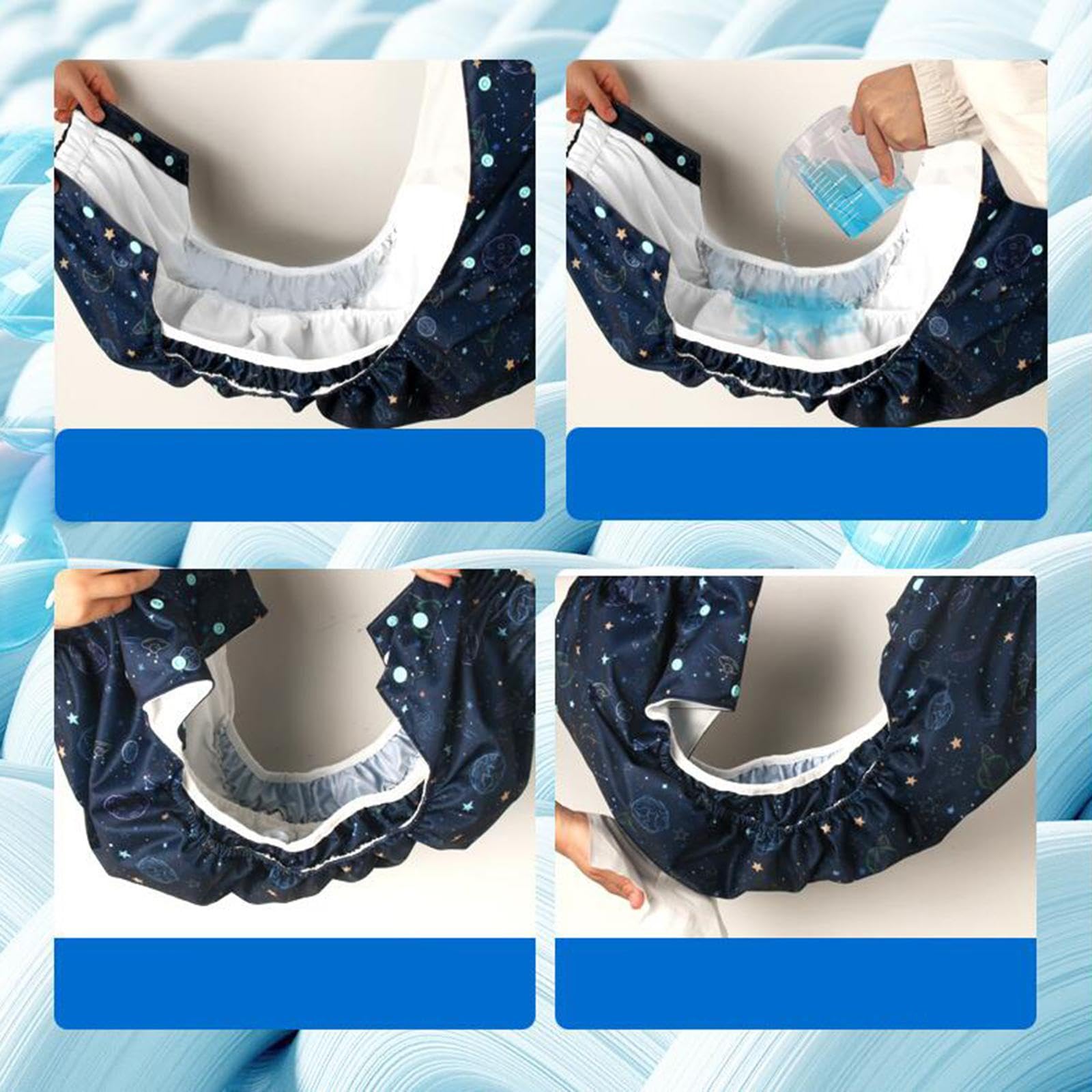 MagiDeal Couche-culotte en tissu lavable pour adulte, couvre-couche réglable avec boucle latérale pour personnes âgées, doublure en TPU Durable, imperméable et, Astronaute XL