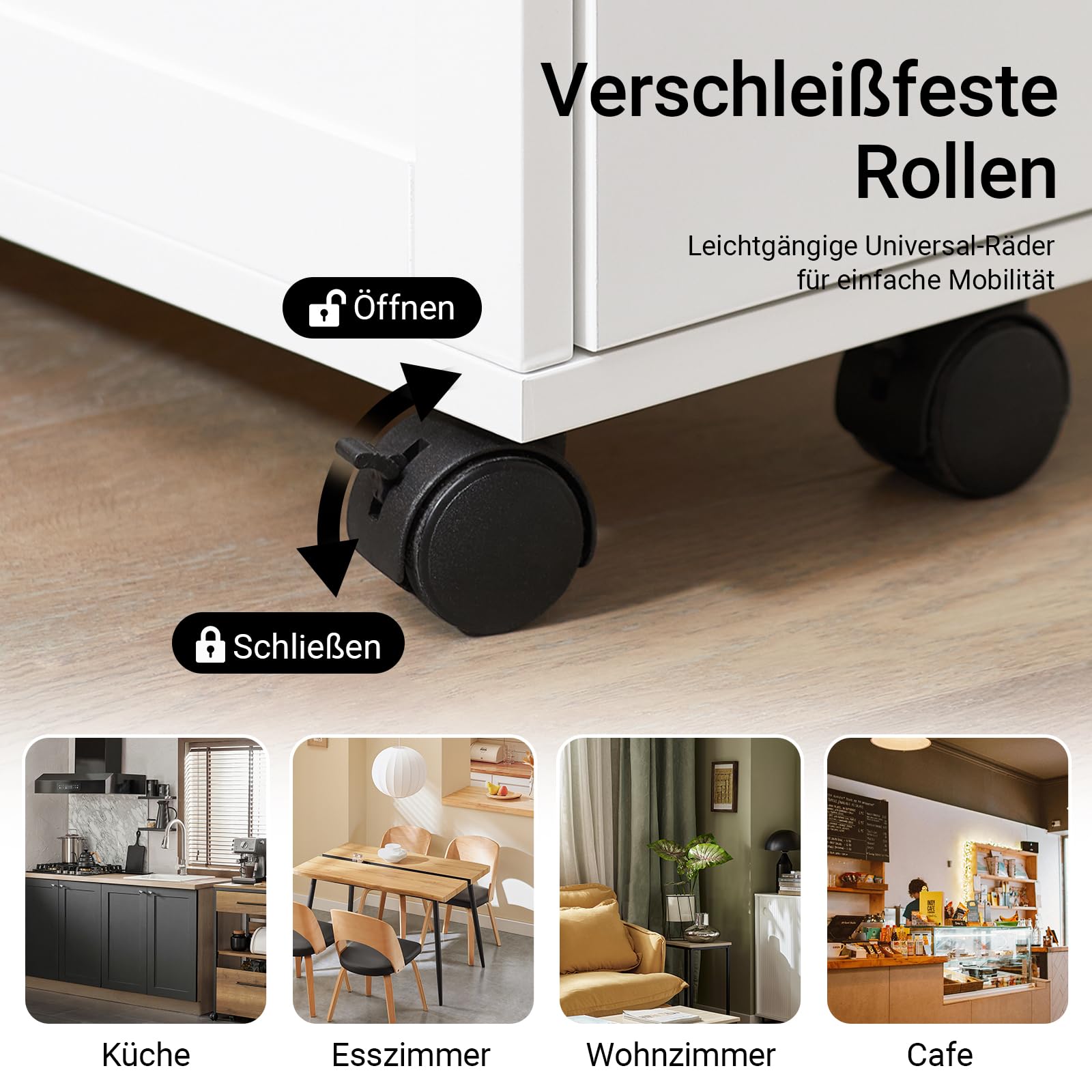 SoBuy Nischenschrank 20 cm mit Rollen – platzsparender Apothekerschrank Küche, schmaler Rollwagen und küchenregal schmal für Küche & Bad, Nischenregal für Enge Räume, 79 × 51 × 20 cm Weiß NSR11-WN