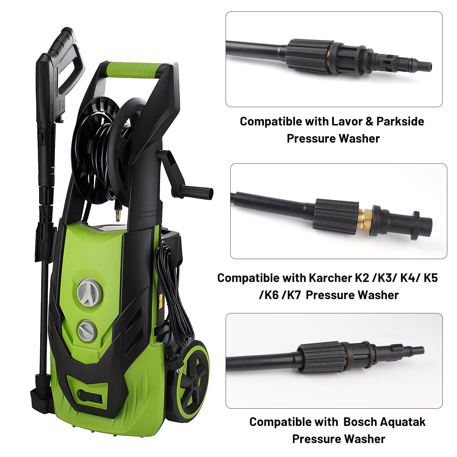 SWAWIS 10M Tuyau Déboucheur Canalisation Haute Pression 180bar Flexible Nettoyeur avec 2 Buses 3 Adaptateurs pour Kärcher K2-K7 Lavor Parkside Bosch